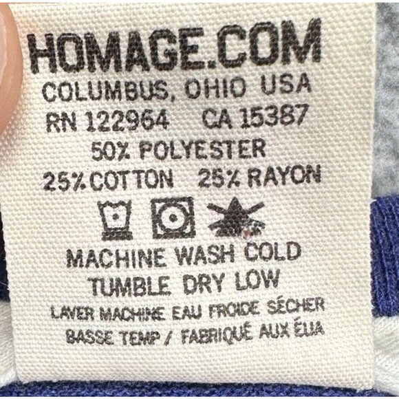 Homage Shirt Adult Medium Blue Columbus Tee Short Sleeve Preppy Made In USA Mens - Picture 5 of 7